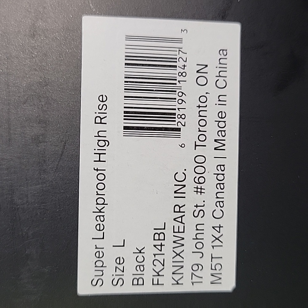 Knix Super High Rise Black Leakproof Period Underwear Womens Size Large NEW - Picture 4 of 4